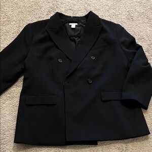 Black double breasted blazer